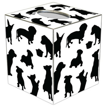 TB1703-Dog Silhouette Tissue Box Cover