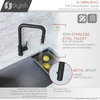 Single Handle Pull-Down Dual Mode Kitchen Faucet in Stainless Steel Matte Black