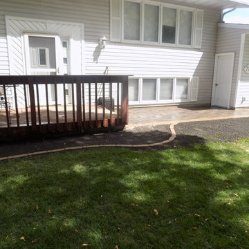 front sidewalk, edging, & new concrete driveway
