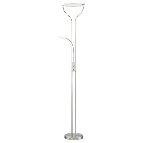 Lite Source LS-83066 Zale 2 Light 75"H Integrated LED Floor Lamp - Brushed