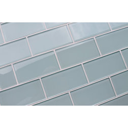 Contemporary Mosaic Tile Ice Age Glass Subway Tiles, 10 sq. ft.