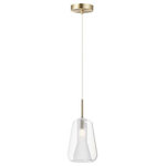 ET2 Lighting - ET2 Lighting E10040-18SBR Deuce - 5.5" 5W 1 LED Pendant - A collection of glass in glass pendants in 3 shapeDeuce 5.5" 5W 1 LED  Satin Brass Clear Gl *UL Approved: YES Energy Star Qualified: n/a ADA Certified: n/a  *Number of Lights: Lamp: 1-*Wattage:5w G9 LED bulb(s) *Bulb Included:Yes *Bulb Type:G9 LED *Finish Type:Satin Brass