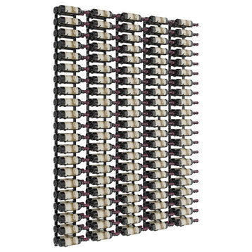 W Series Feature Wall Wine Rack Kit 7 (metal wall mounted bottle storage), Matte Black, 210 Bottles (Double Deep)