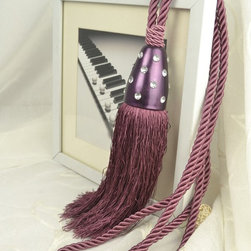 6 Colors QYM41 Polyester Curtain Tassel Tie Backs in Purple Color - Window Treatment Accessories