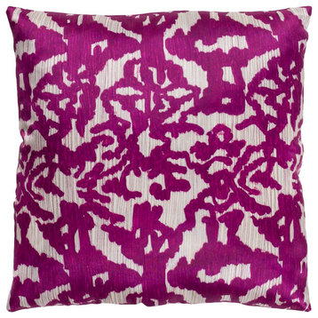 Lambent by Surya Pillow, Ivory/Purple/Camel, 22' x 22'