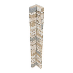 136-CT1-DURANGO STACKED STONE VENEER INSIDE CORNER 48"H X 3 1/2"W X 1 1/4"D - Wall Panels
