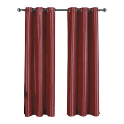Royal Tradition - Single Soho Grommet Thermal insulated Blackout Panel, Burgundy, 42"x63" - Curtains