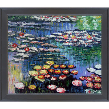 La Pastiche Water Lilies (pink) with Gallery Black, 24" x 28"