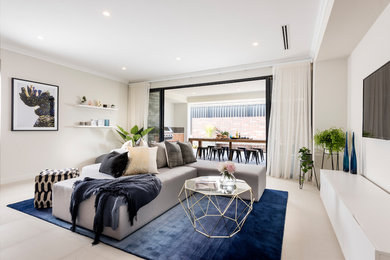 This is an example of a contemporary living room in Perth.