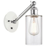 Innovations Lighting - Innovations Lighting 317-1W-WPC-G802 Clymer, 1 Light Wall In Art Nouveau - The Clymer 1 Light Sconce is part of the BallstonClymer 1 Light Wall  White/Polished ChromUL: Suitable for damp locations Energy Star Qualified: n/a ADA Certified: n/a  *Number of Lights: 1-*Wattage:100w Incandescent bulb(s) *Bulb Included:No *Bulb Type:Incandescent *Finish Type:White/Polished Chrome