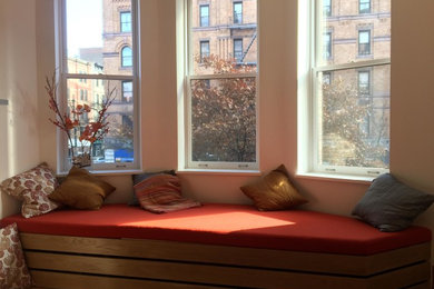 Trendy living room photo in New York