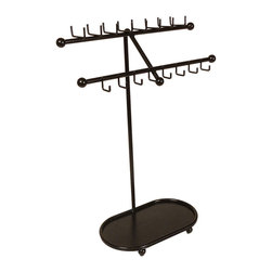 Designers Impressions - Designers Impressions JR21 Free Standing Jewelry Organizer, Oil Rubbed Bronze - Jewelry Boxes And Organizers