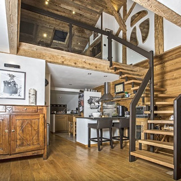 Escaliers bois style campagne