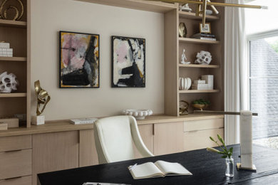 Example of a trendy home office design in Charlotte