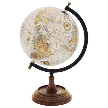 Traditional Brown Mango Wood Globe 38115