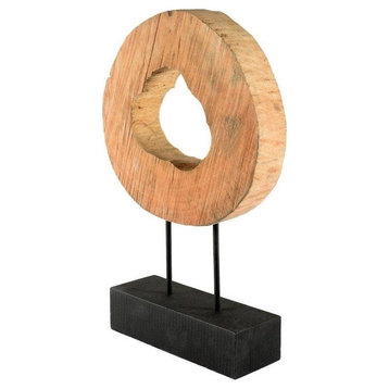 Ironwood II (Small) 13L x 4W Natural Wooden Circular Object, Small