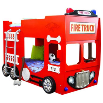 RED FIRE TRUCK Bunk Bed