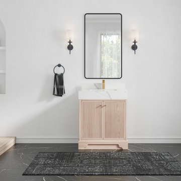 Manhattan White Oak 30 in. W x 22 in. D Single Sink Bathroom Vanity | White Oak
