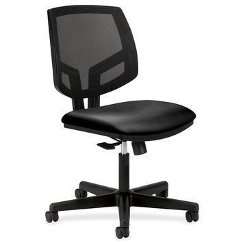Hon Volt Mesh Leather Task Chair, Leather Black Seat, Plastic Back