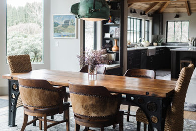 Inspiration for an industrial dining room remodel in Seattle