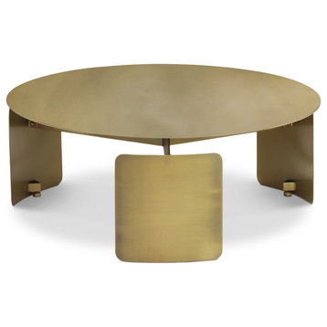 Senshi Industrial Coffee Table Industrial Brass