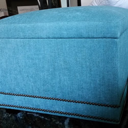 Vanguard - Robin Blue Cedar Storage Ottoman - Footstools And Ottomans
