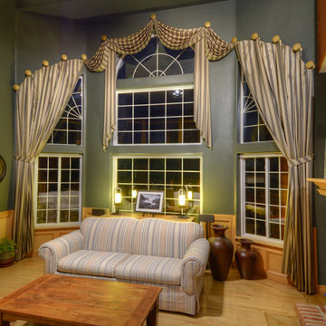 Speciality shaped windows drapery treatment
