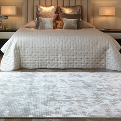 Chrome Stripe Rug in Feather - Rugs