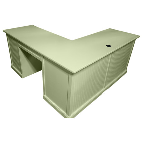 Eagle Furniture Coastal Computer L-Shape Desk, Light Green