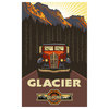 Paul A. Lanquist Glacier Montana Red Bus Front View Art Print, 12"x18"