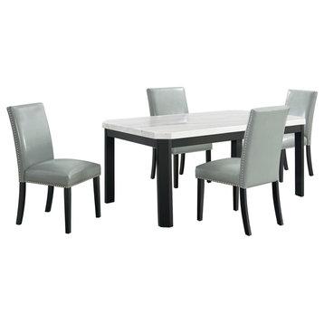 Picket House Celine 5-Piece Rectangular Dining Set, Table and 4 Gray Sid