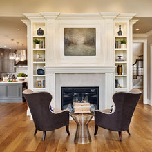 great room shelves and cabinets