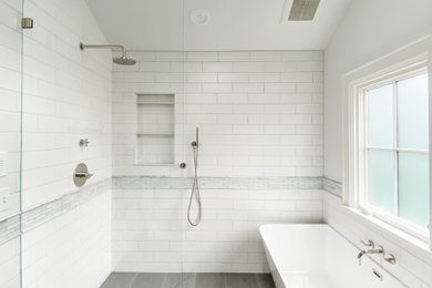 Example of a trendy bathroom design in Seattle