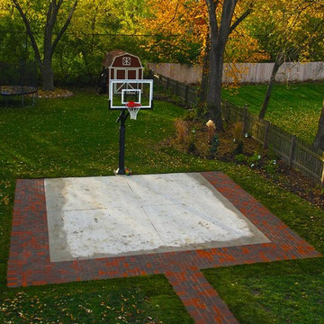 Jasen l's Pro Dunk Silver Basketball System on a 20x20 in Downers Grove, IL