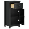 vidaXL Bathroom Cabinet Floor Cabinet With Drawer BERG Black Solid Wood Pine