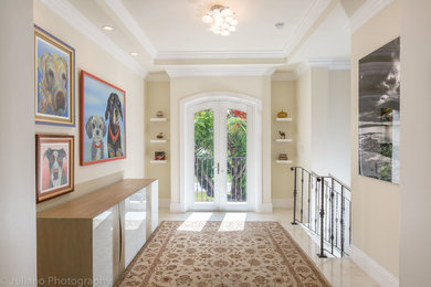 Eclectic marble floor hallway photo in Miami
