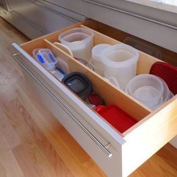 Kitchen Wood Dividers Tupperware Drawer