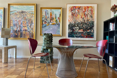 Example of a large eclectic great room design in Boston