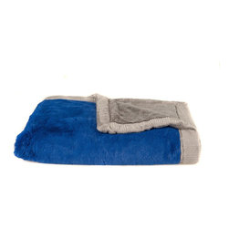 Royal Blue & Gray Lush Blanket - Products