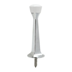 Designers Impressions - 2113 Polished Chrome Heavy Duty Solid Rigid Door Stop - Door Stops