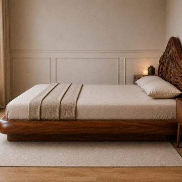 Organic Modern Solid Wood Platform Bed | Contemporary Style Bedroom