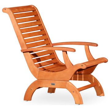 Outdoor Dining Eucalyptus Chair - Weatherproof Patio Seating Armchair, Natural