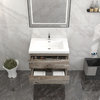 BTO 30" Wall Mounted Bath Vanity With Reinforced Acrylic Sink, Natural Wood