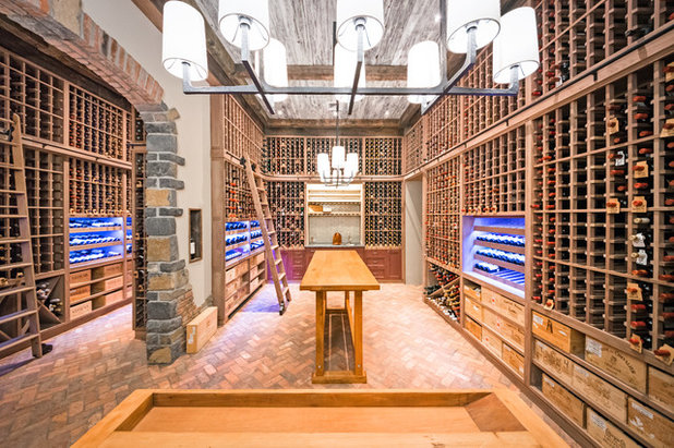 Rustic Wine Cellar by Joseph and Curtis Custom Wine Cellars