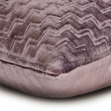 Purple Velvet Quilted 12"x16" Lumbar Pillow Cover - Velvet Tunes