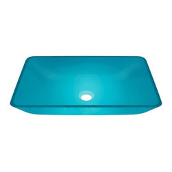 Genoa Turquoise Colored Glass Vessel Bathroom Sink - Bathroom Sinks