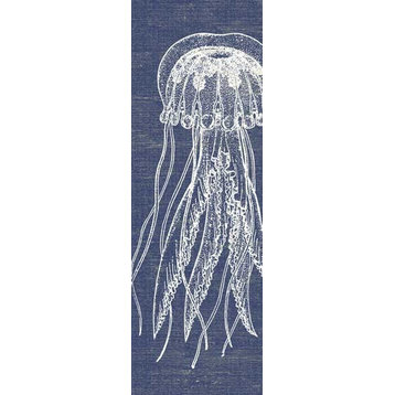 Denim Jellyfish Vintage Wooden Sign, 11"x32"