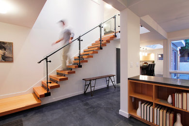 Inspiration for a modern staircase remodel in Seattle