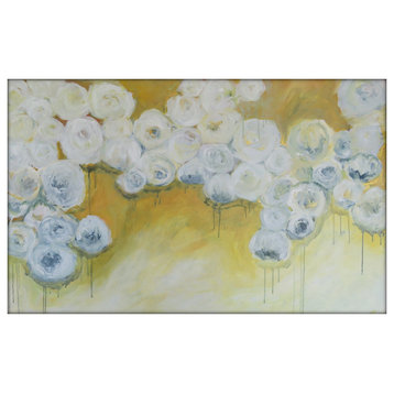 Large Abstract Original Flower Painting on Canvas Modern Acrylic Painting -30x48