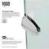 VIGO Frameless Neo-Angle 3/8" Shower, Chrome, 42", Low Base